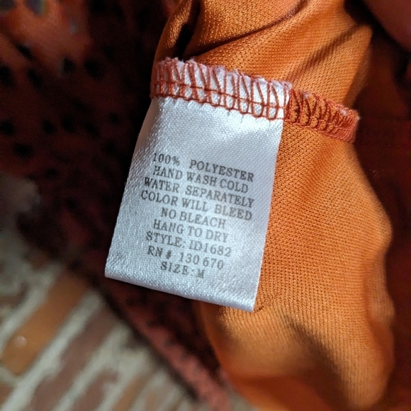 PNIINA Medium Orange Abstract‎ Asymmetrical Off the Shoulder Lined Dress - Picture 11 of 11